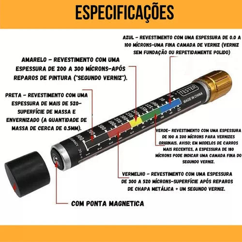 Caneta Medidor Espessura Carro Batido Tinta - AutoLak