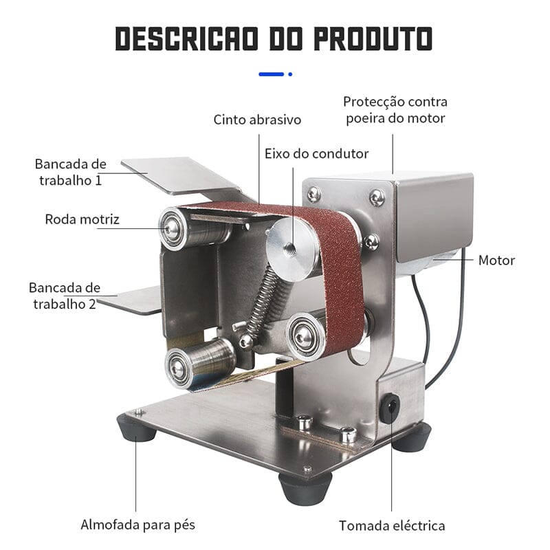 Lixadeira Elétrica Industrial 4 em 1 Turbo [ULTRA POTENTE]