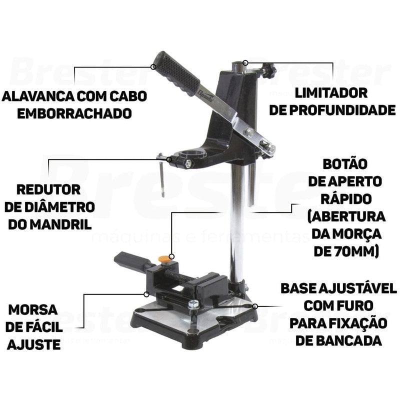 Suporte Para Furadeira Com Morsa 1/2 E 3/8