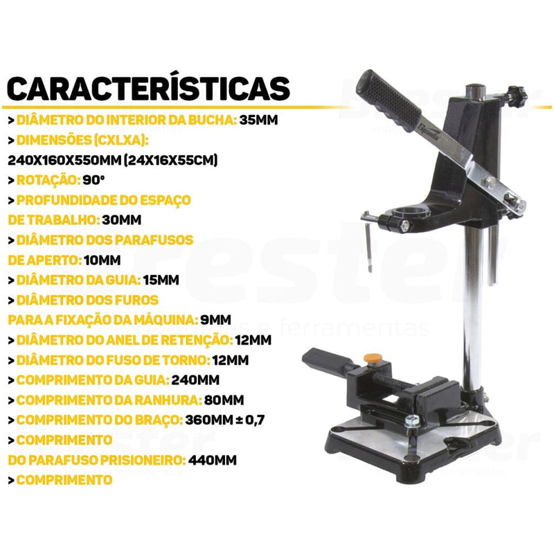 Suporte Para Furadeira Com Morsa 1/2 E 3/8